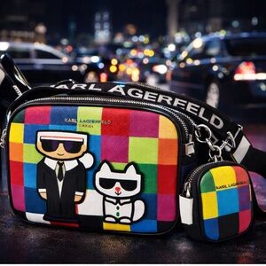 Karl Lagerfeld Colorful Graphic Crossbody Bag